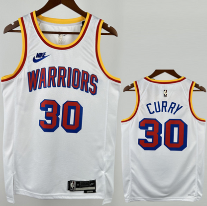 2024-25 WARRIORS CURRY #30 White Retro Top Quality Hot Pressing NBA Jersey