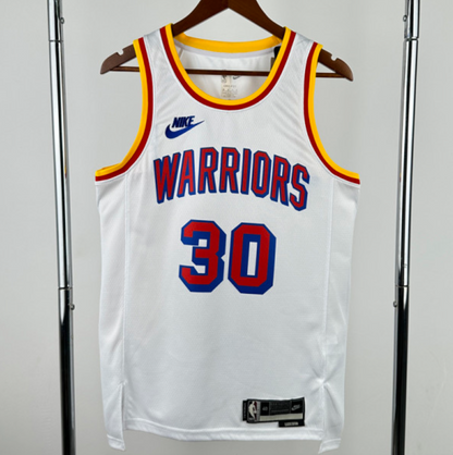 2024-25 WARRIORS CURRY #30 White Retro Top Quality Hot Pressing NBA Jersey