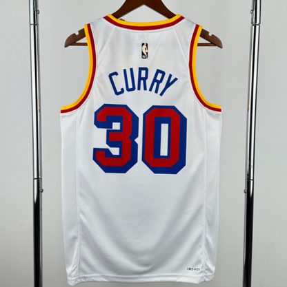 2024-25 WARRIORS CURRY #30 White Retro Top Quality Hot Pressing NBA Jersey