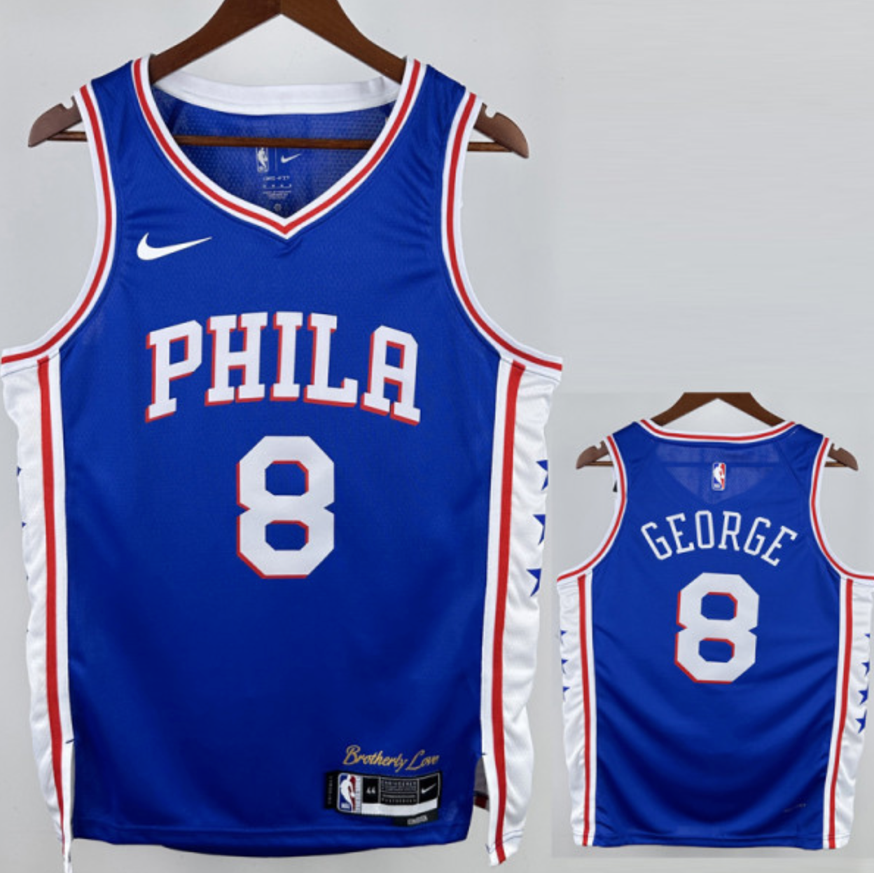 2022-23 76ERS GEORGE #8 Blue Top Quality Hot Pressing NBA Jersey