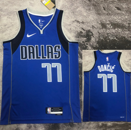 Dallas Mavericks DONCIC #77 Blue Home Top Quality Hot Pressing NBA Jersey