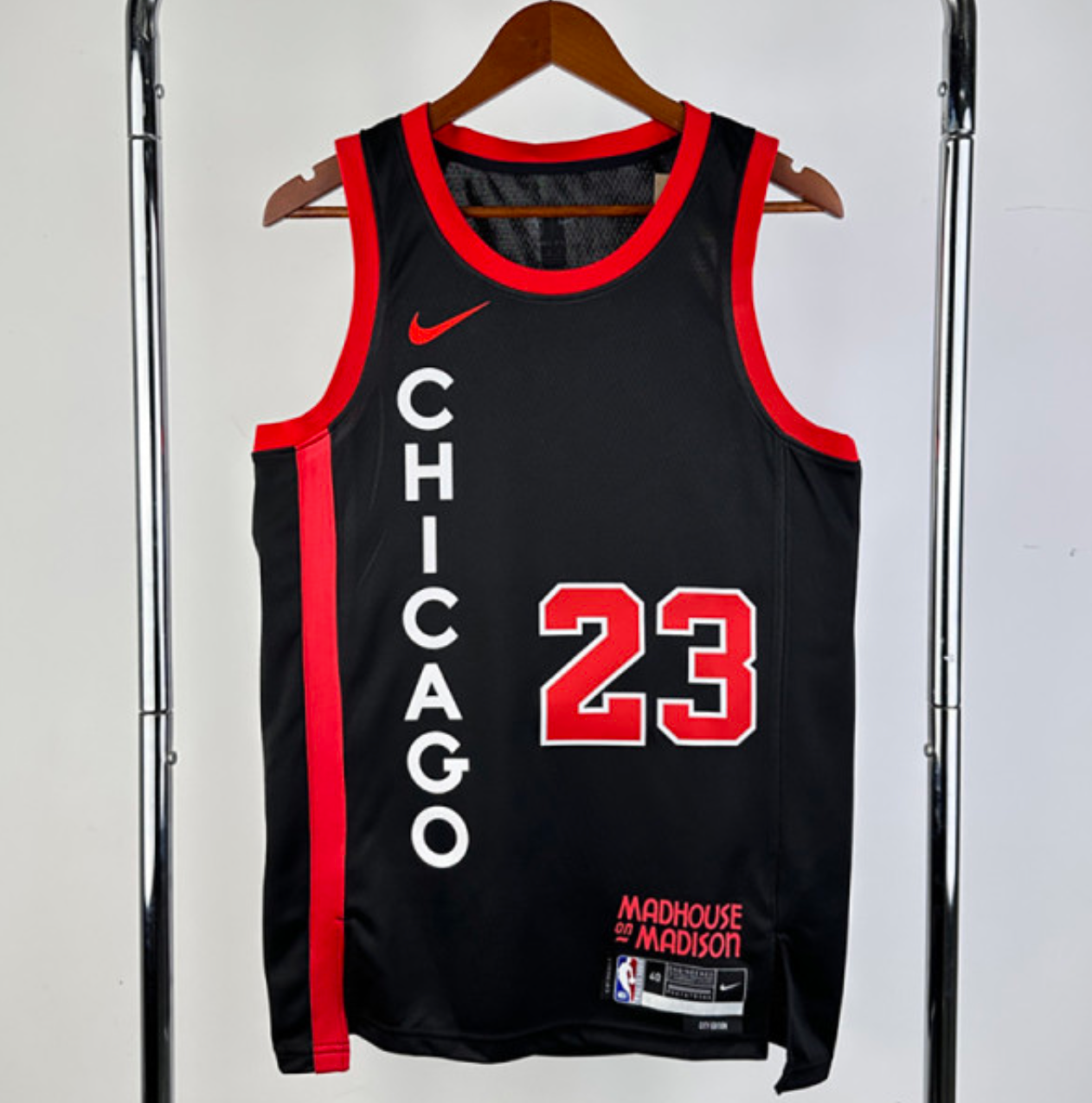 BULLS JORDAN #23 Black City Edition Top Quality Hot Pressing NBA Jersey