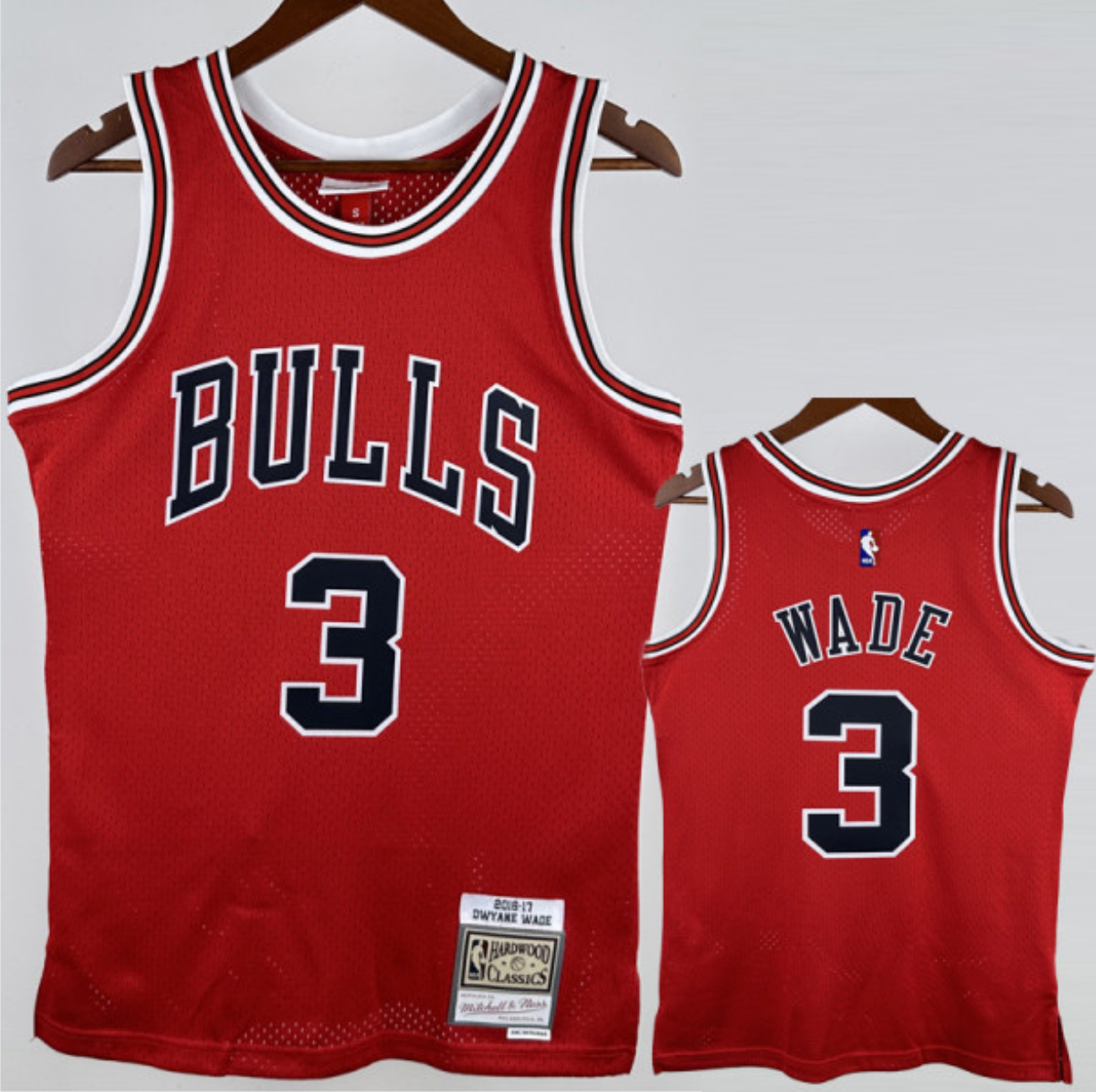 BULLS WADE #3 Red Retro Top Quality Hot Pressing NBA Jersey