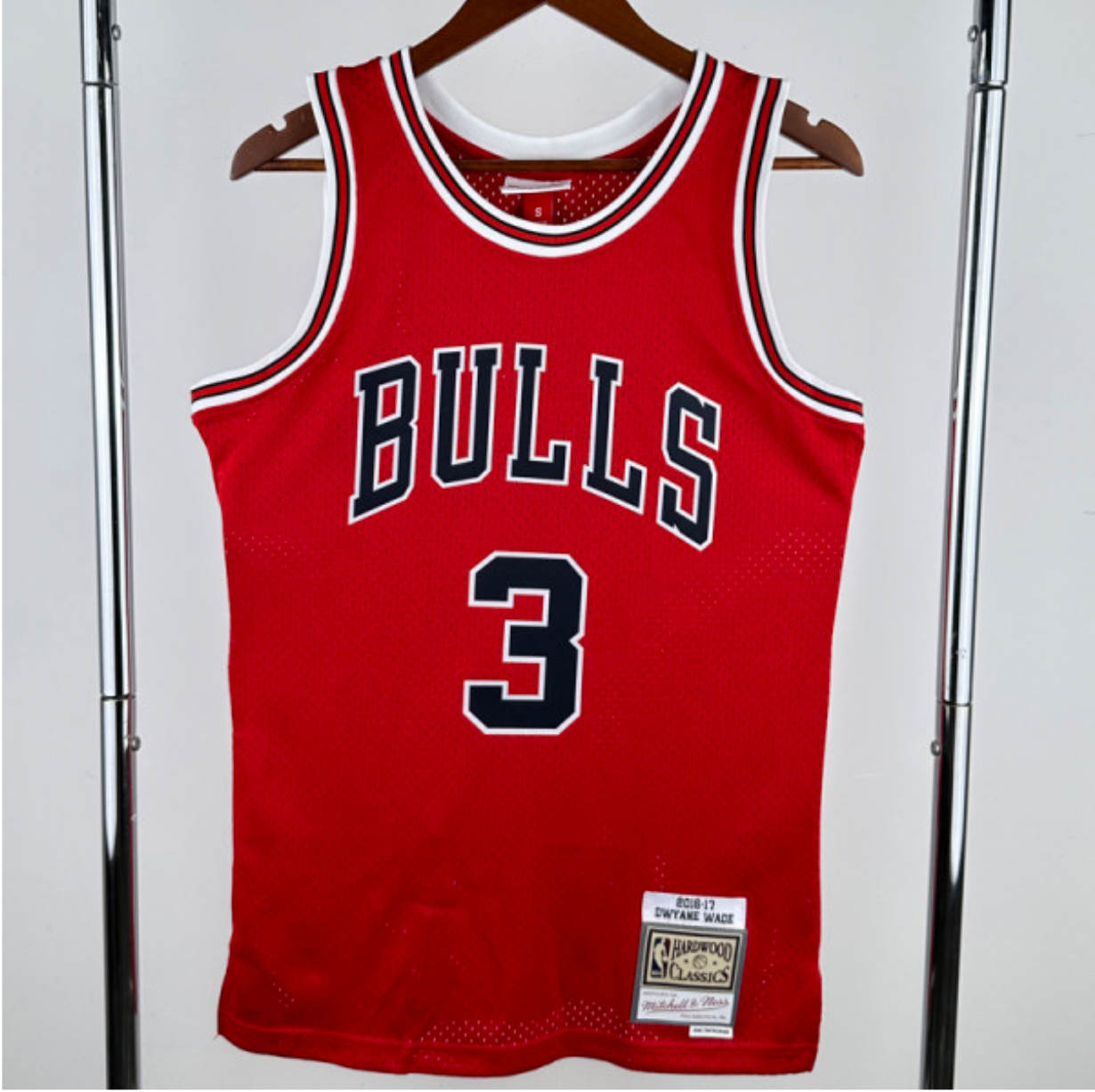 BULLS WADE #3 Red Retro Top Quality Hot Pressing NBA Jersey