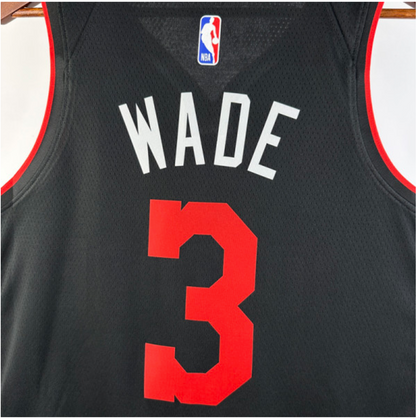 MIAMI HEAT WADE #3 Black City Edition Top Quality Hot Pressing NBA Jersey