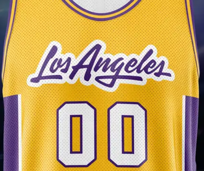 NBA Los Angeles Lakers Jersey - Breathable Fabric Basketball Jersey with Customized Name and Number Printed