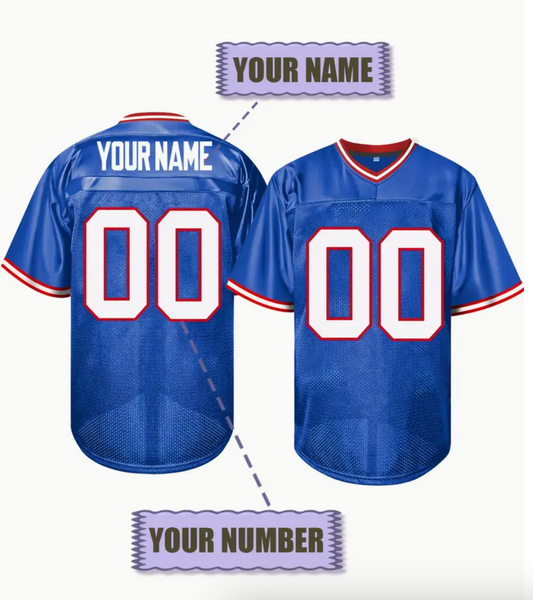 NFL American Football New York Giants Personalized Jersey - High-Quality Embroidered Athletic Shirt with Custom Name & Number