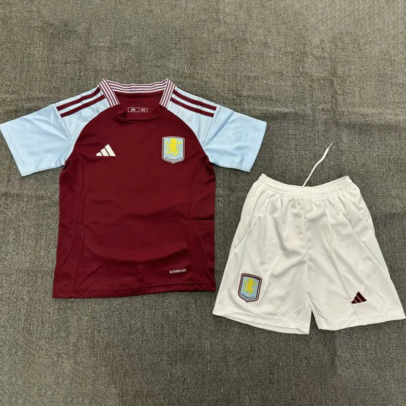 2024-25 Aston Villa Kids Home Soccer Jersey Suit