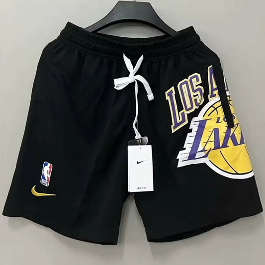 23/24 LA Lakers Black Cotton NBA Shorts