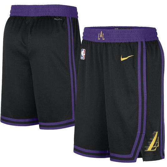 23/24 LA Lakers Black Cotton NBA Shorts