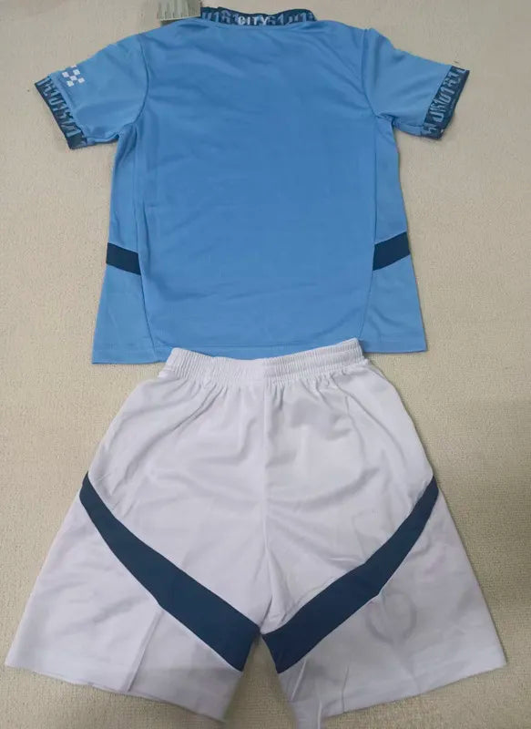 2024-25 Man City Kids Home Soccer Jersey Suit