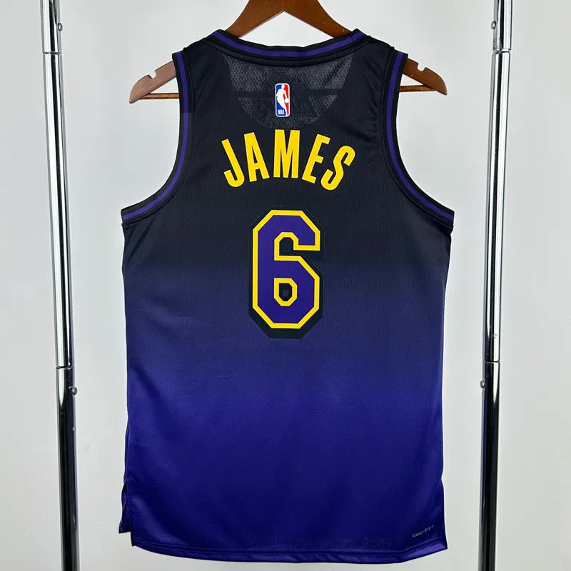 2024-25 LAKERS JAMES #6 Royal blue City Edition Top Quality Hot Pressing NBA Jersey