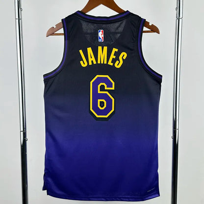 2024-25 LAKERS JAMES #6 Royal blue City Edition Top Quality Hot Pressing NBA Jersey