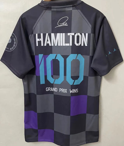 Mercedes Team T-Shirt -   Lewis Hamilton 100 Grand Prix Wins