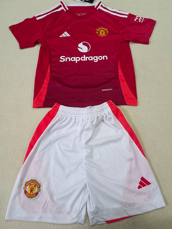 2024-25 Man United Home Soccer Kids Jersey Suit