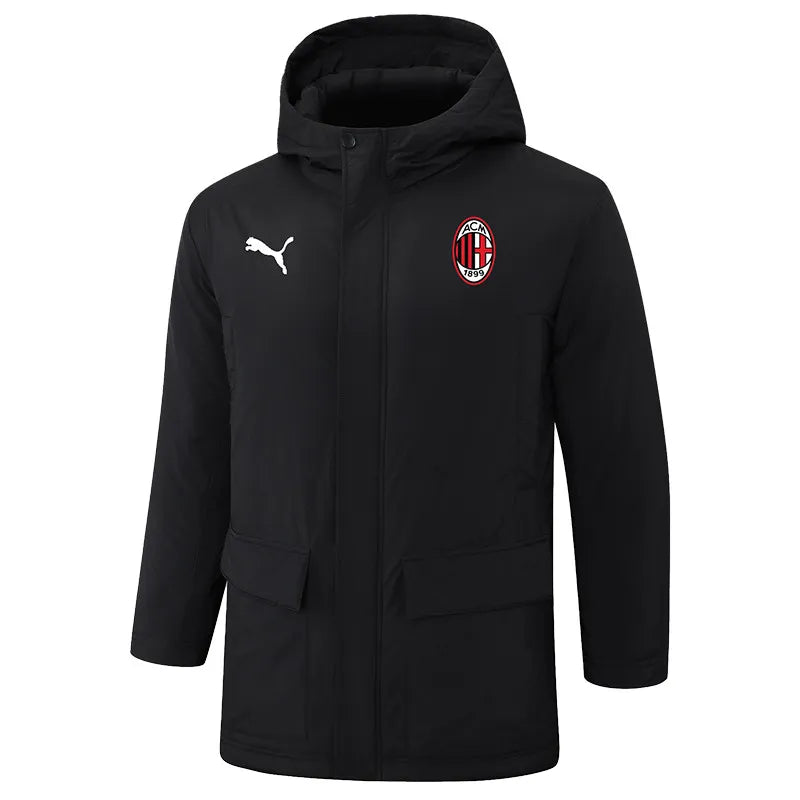 ACM Milan Logo Hooded Windbreaker Fabric Cotton Coat