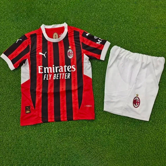 2024-25 Milan Kids Home Soccer Jersey Suit