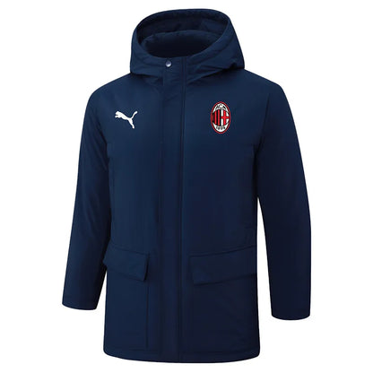 ACM Milan Logo Hooded Windbreaker Fabric Cotton Coat