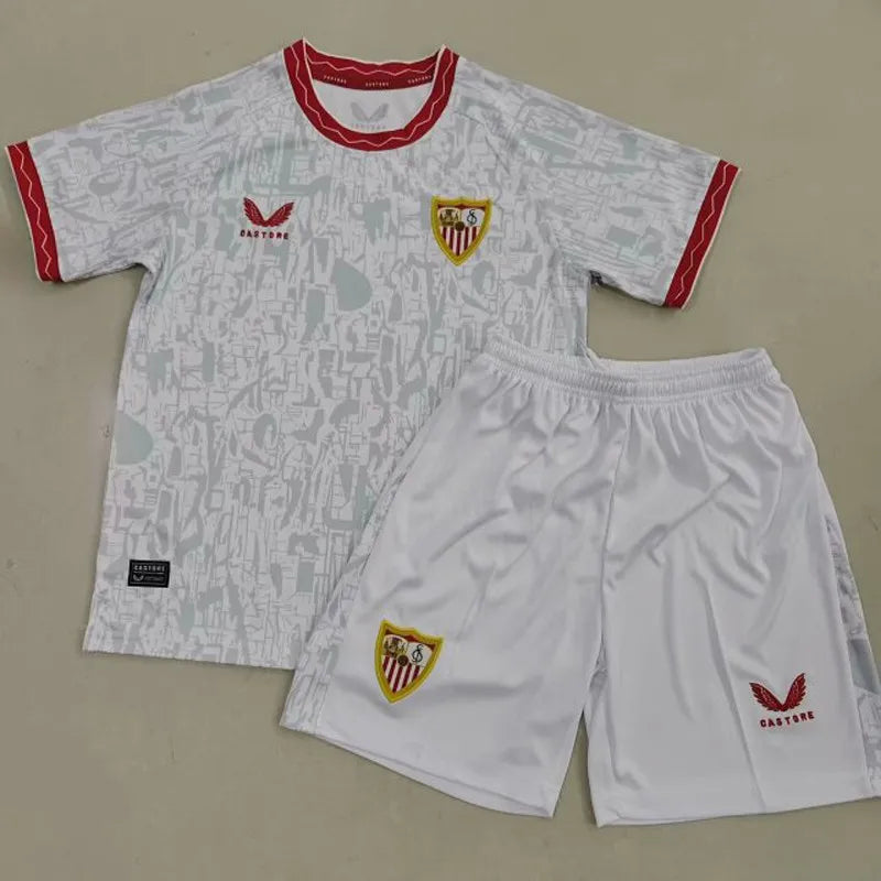 2024-25 Sevilla Kids Home Soccer Jersey Suit