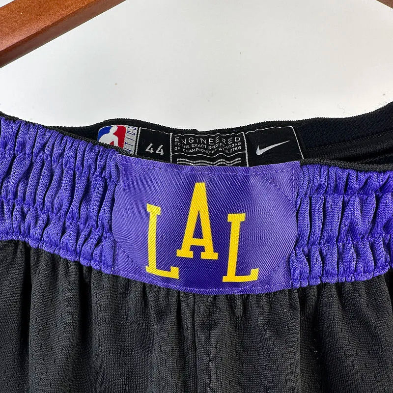 23/24 LA Lakers Black Cotton NBA Shorts