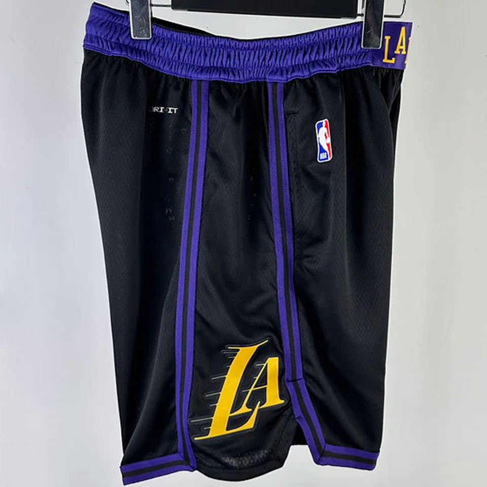 23/24 LA Lakers Black Cotton NBA Shorts