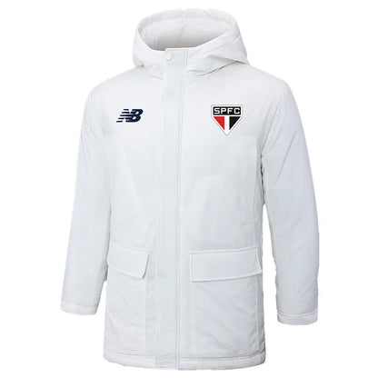 Sao Paulo Logo Hooded Windbreaker Fabric Cotton Coat