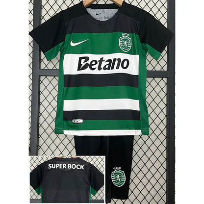 2024-25 Sporting Lisbon Kids Home Soccer Jersey Suit