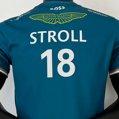 2023 Aston Martin Green Team T-Shirt -   Lance Stroll #18