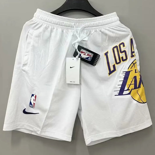 23/24 LA Lakers White Cotton NBA Shorts