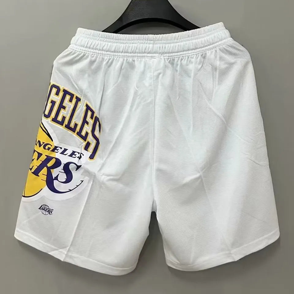 23/24 LA Lakers White Cotton NBA Shorts