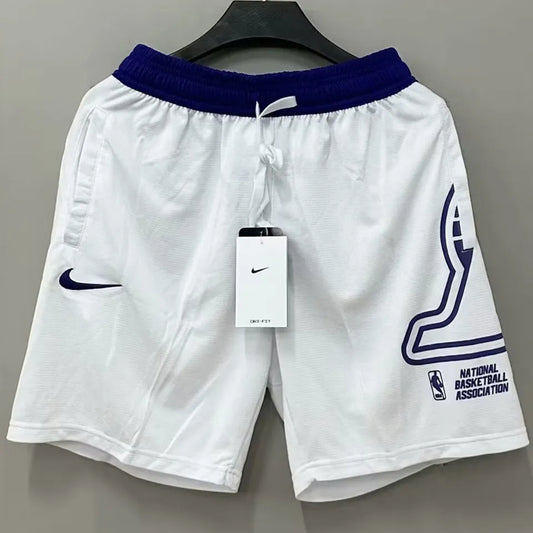 23/24 LA Lakers White Cotton NBA Shorts