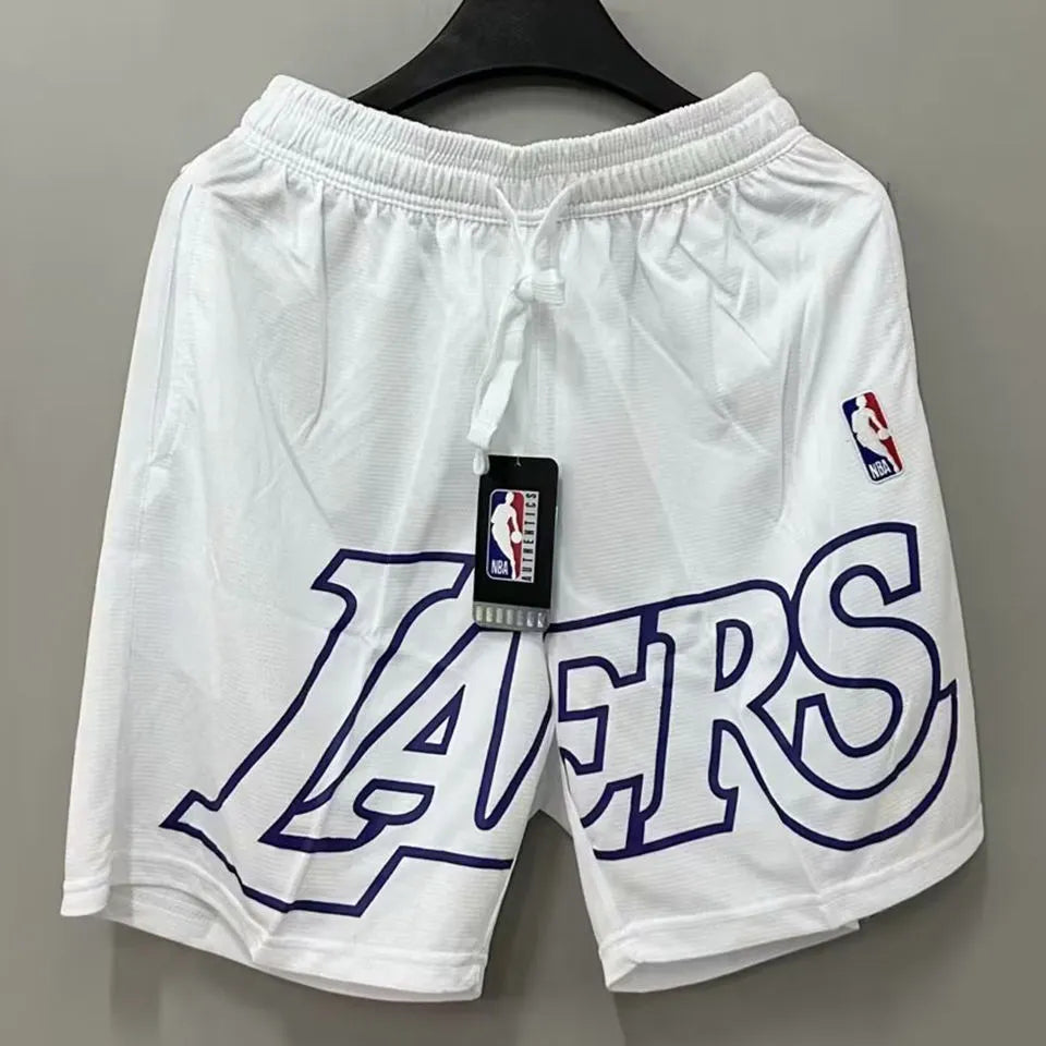 23/24 LA Lakers White Cotton NBA Shorts