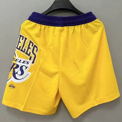 23/24 LA Lakers Yellow Cotton NBA Shorts