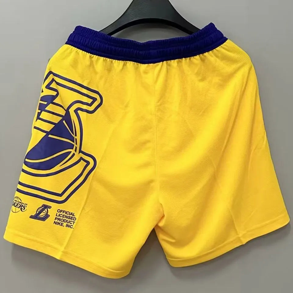 23/24 LA Lakers Yellow Cotton NBA Shorts