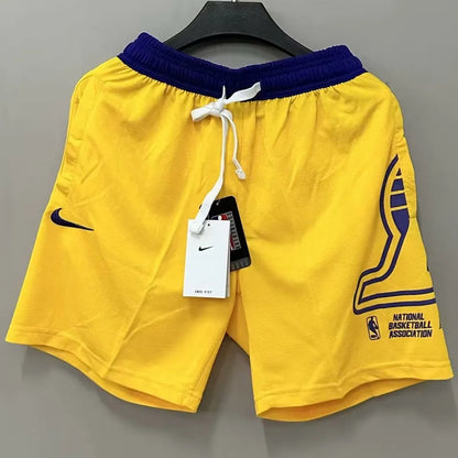 23/24 LA Lakers Yellow Cotton NBA Shorts