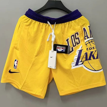 23/24 LA Lakers Yellow Cotton NBA Shorts